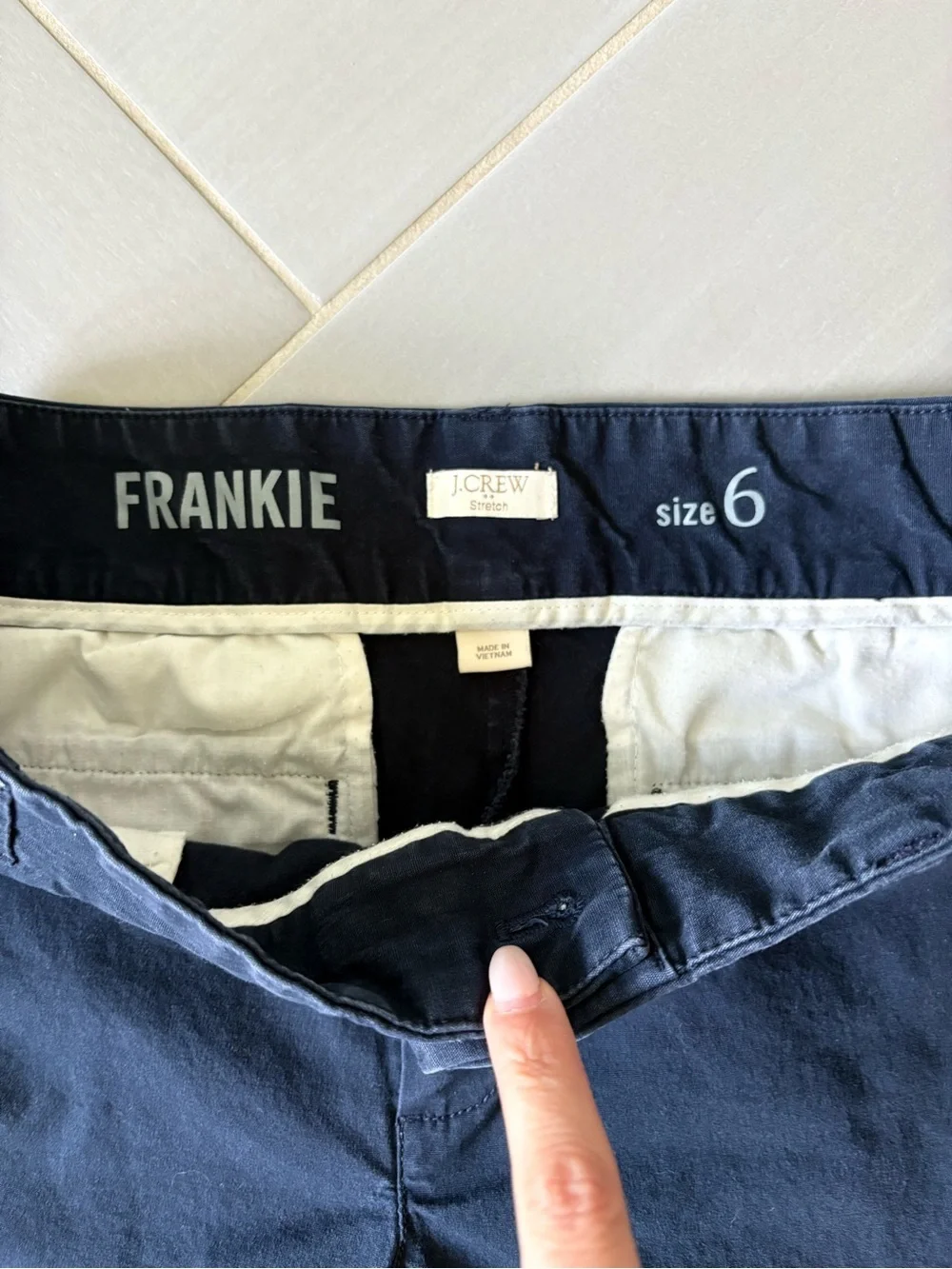 J. Crew Frankie Navy Cotton Blend Women's Bermuda Shorts